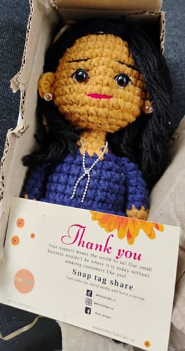 Customer photo review of Dolly® Personalized Crochet Backpack/Hand Bag Keychain