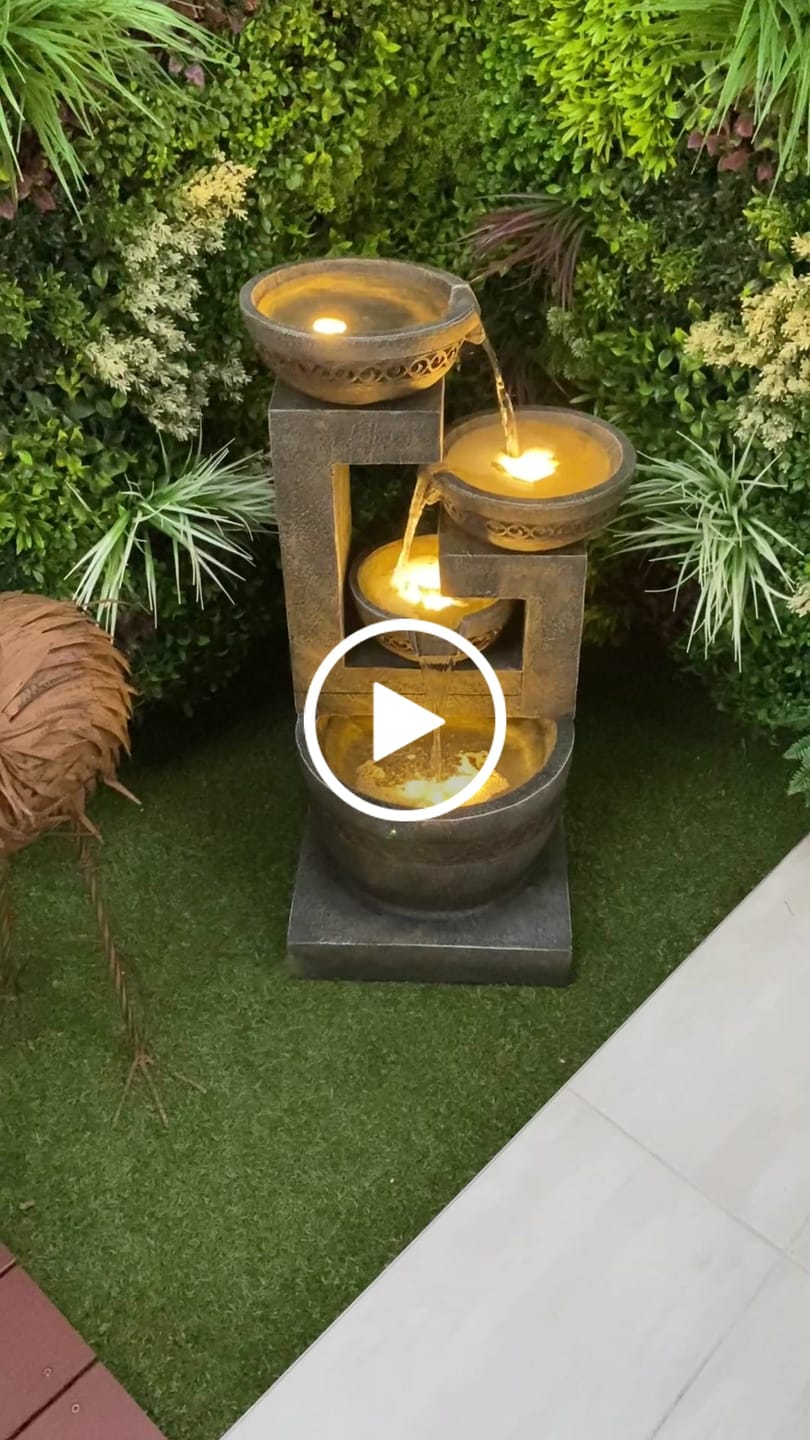 Customer video review of Casana 4-Tier Cascading Bowls Fountain - 85cm