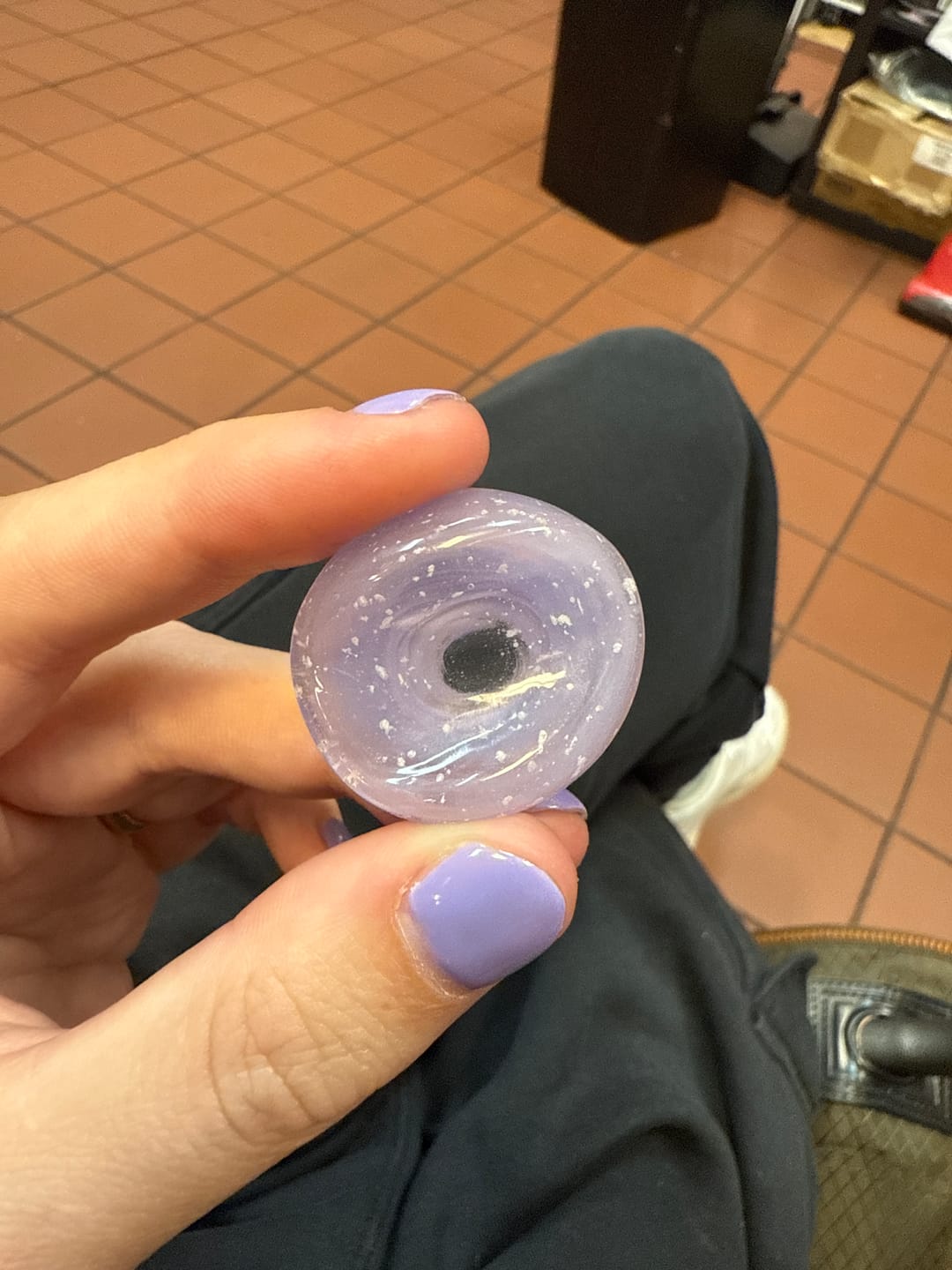 Customer photo review of Elemental Worry Stone with Cremation Ash