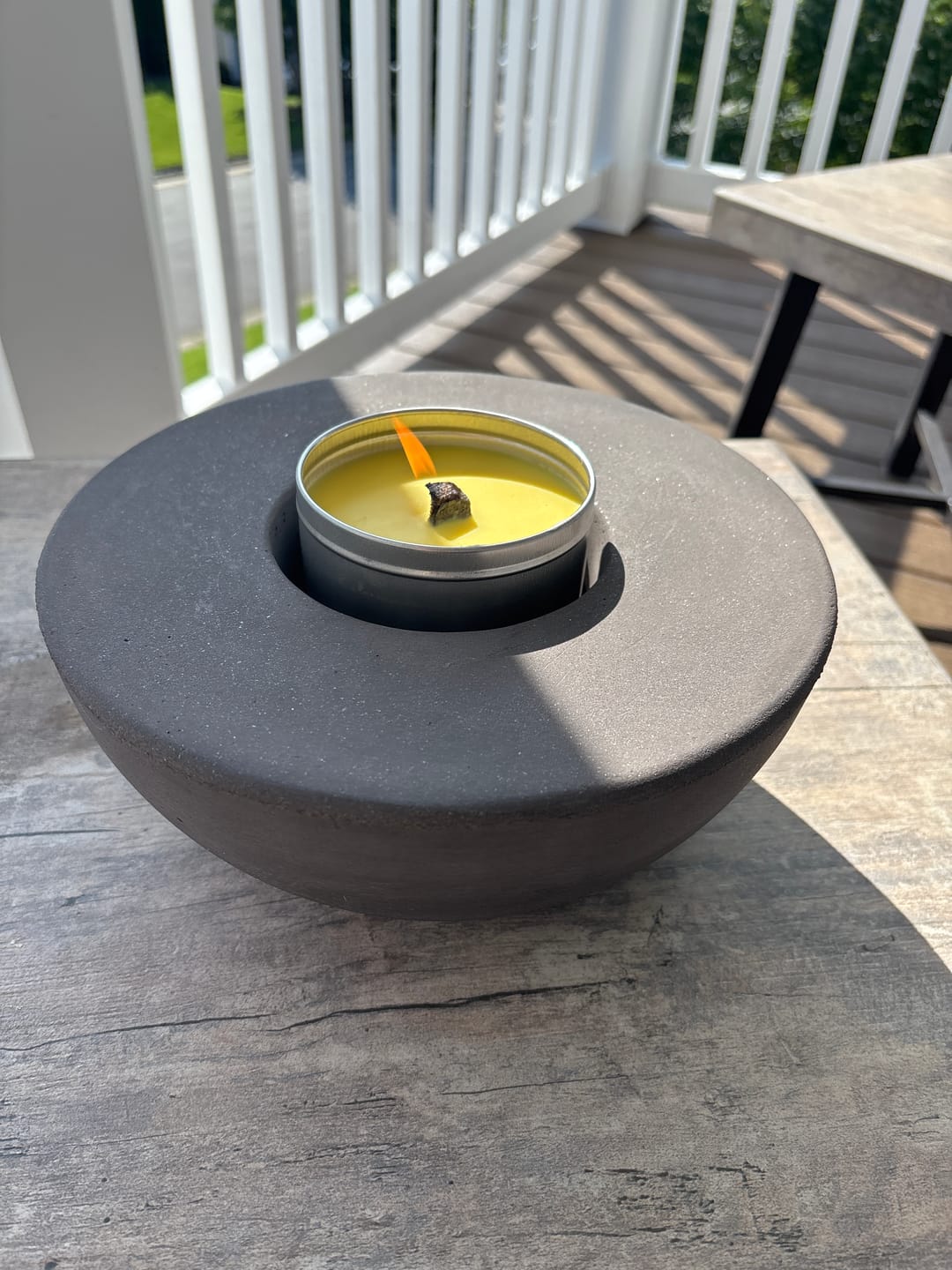 Customer photo review of Concrete Semi-Round Fire Pit
