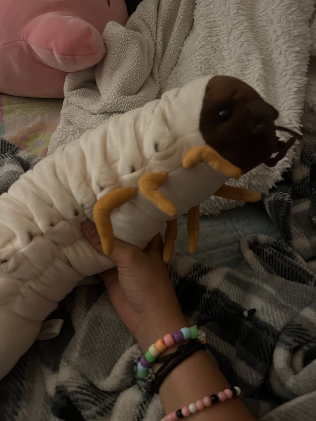 Customer photo review of White Grub Soft Stuffed Plush Toy