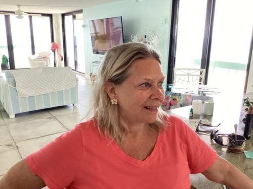 Customer photo review of FLOWER - White Keshi Pearl Stud Earrings