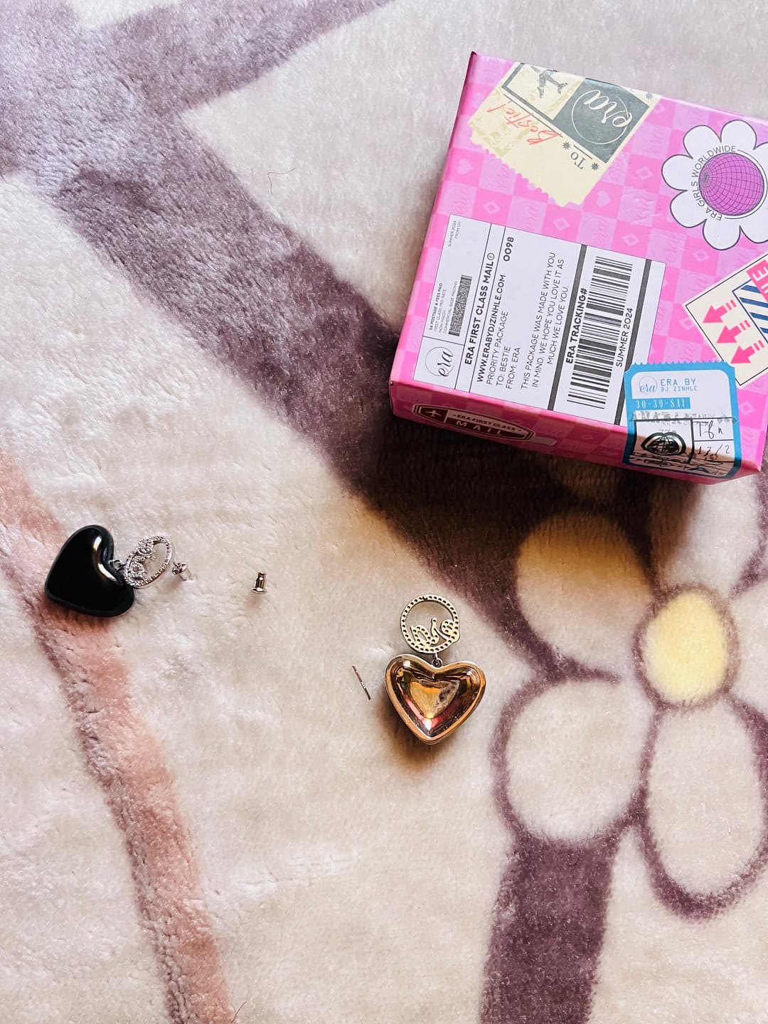 Customer photo review of Black Era Adore Silver Earrings