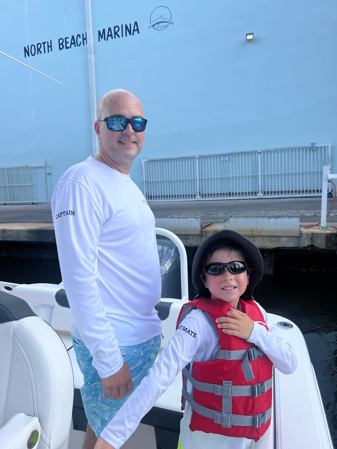 Customer photo review of Youth/Kids Captain & Crew Drifit Custom Boat Shirts