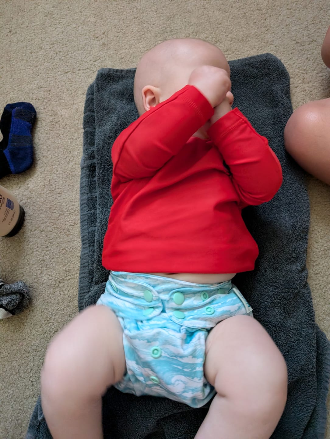 Customer photo review of Reusable Swim Diapers with Athletic Wicking Jersey (7-60lbs)
