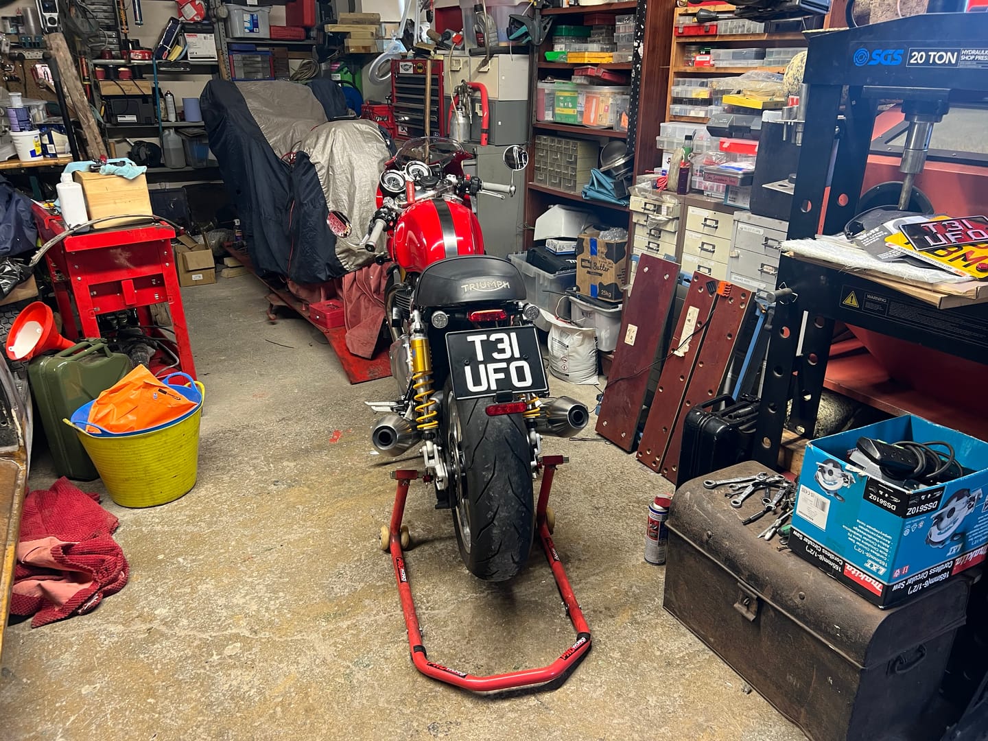 Customer photo review of Classic Metal Pressed Motorcycle Number Plate - 9 x 7 Inches