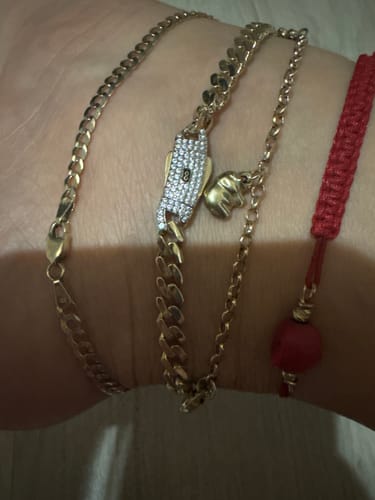 Customer photo review of 14K Hollow Cuban MONACI Ankle Bracelet (5MM) JTJ™