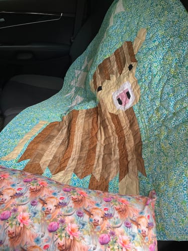 Customer photo review of Boho Highland Cows #2 Fabric