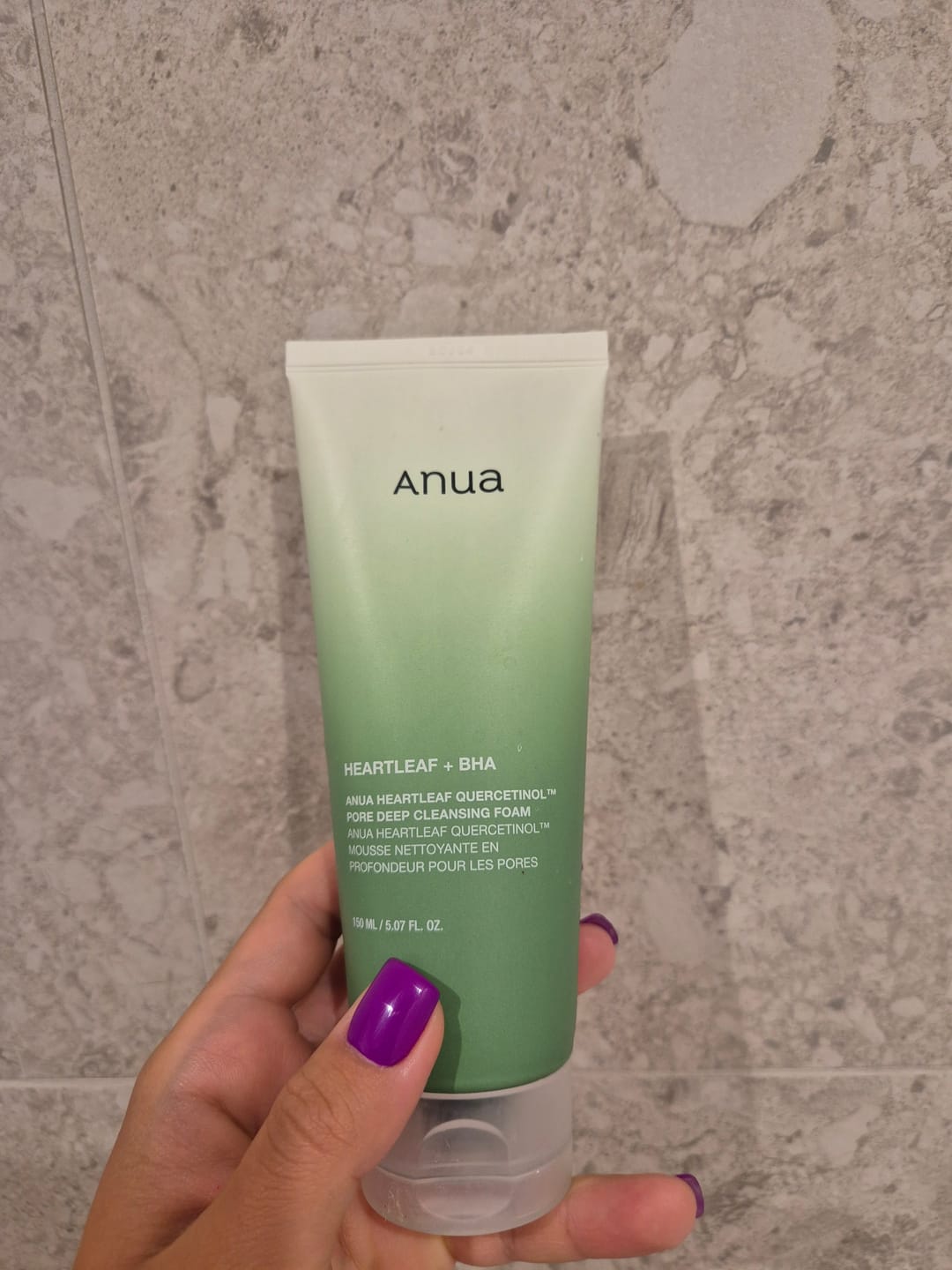 Customer photo review of Putiņas dziļai sejas mazgāšanai un attīrīšanai Anua Heartleaf Quercetinol Deep Pore Cleansing Foam