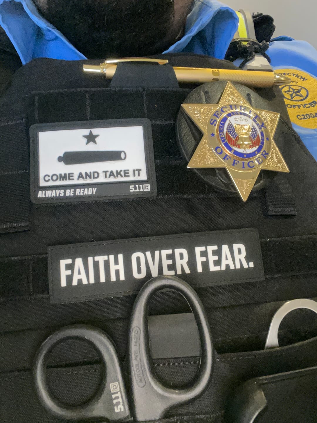 Customer photo review of Faith Over Fear Velcro Patch