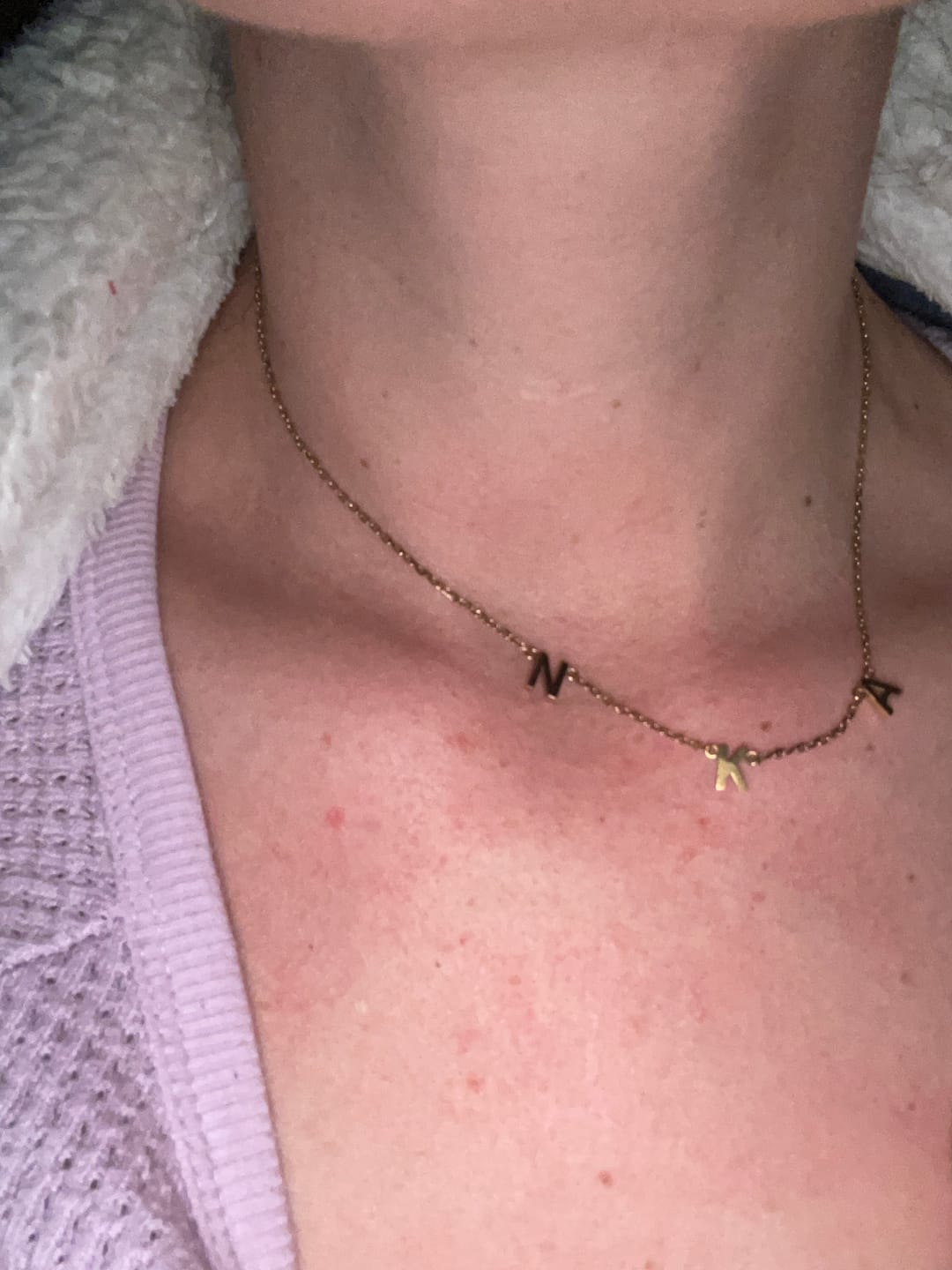 Customer photo review of The Original Initial Letter Necklace