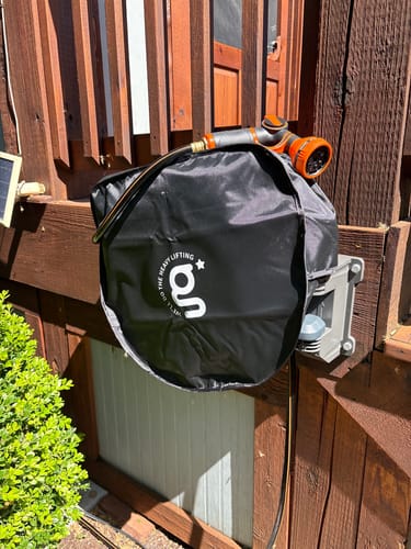 Customer photo review of Retractable Garden Hose Reel 62ft-155ft