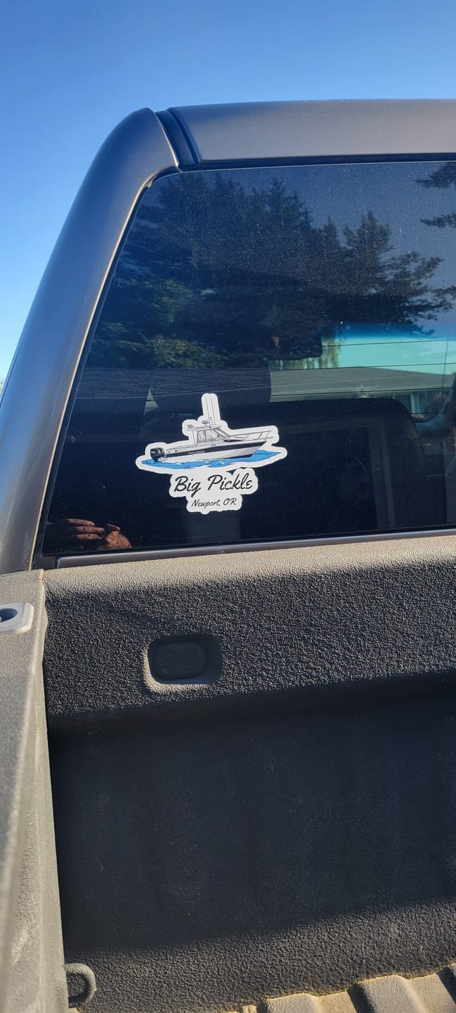 Customer photo review of Custom Kiss-Cut Boat Stickers