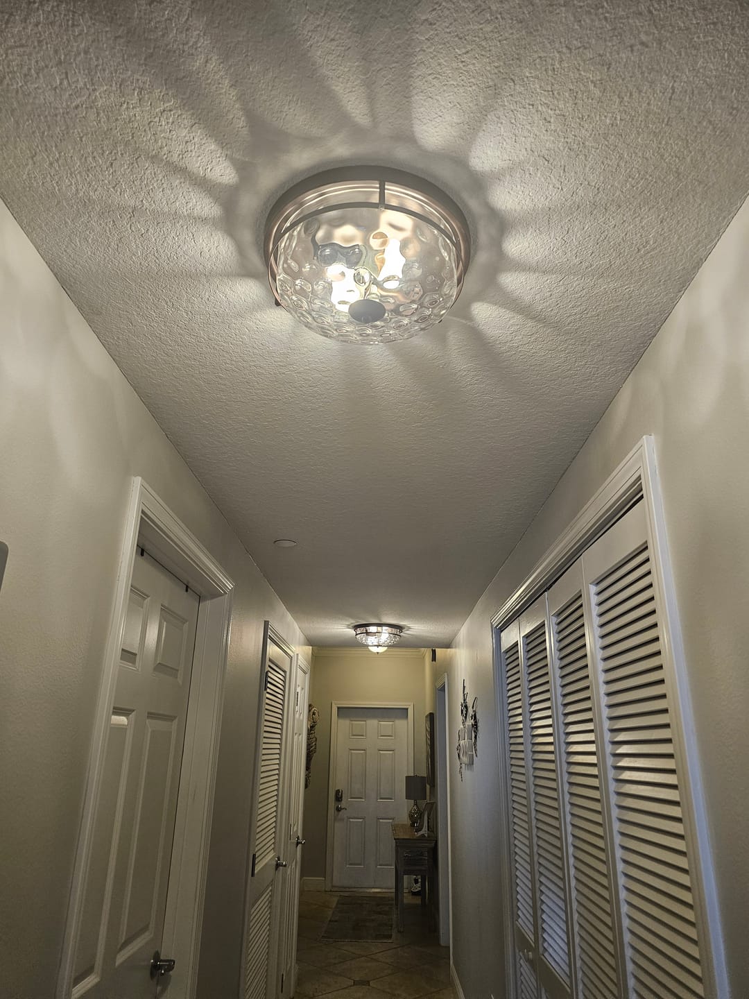 Customer photo review of 2-Light Water Glass Round Flush Mount Ceiling Light