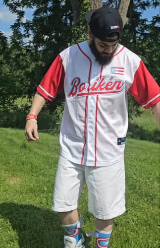 Customer photo review of Puerto Rico Custom Baseball Jersey