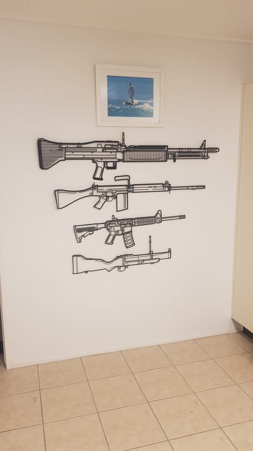 Customer photo review of Your Custom Firearm Silhouette Metal Wall Art