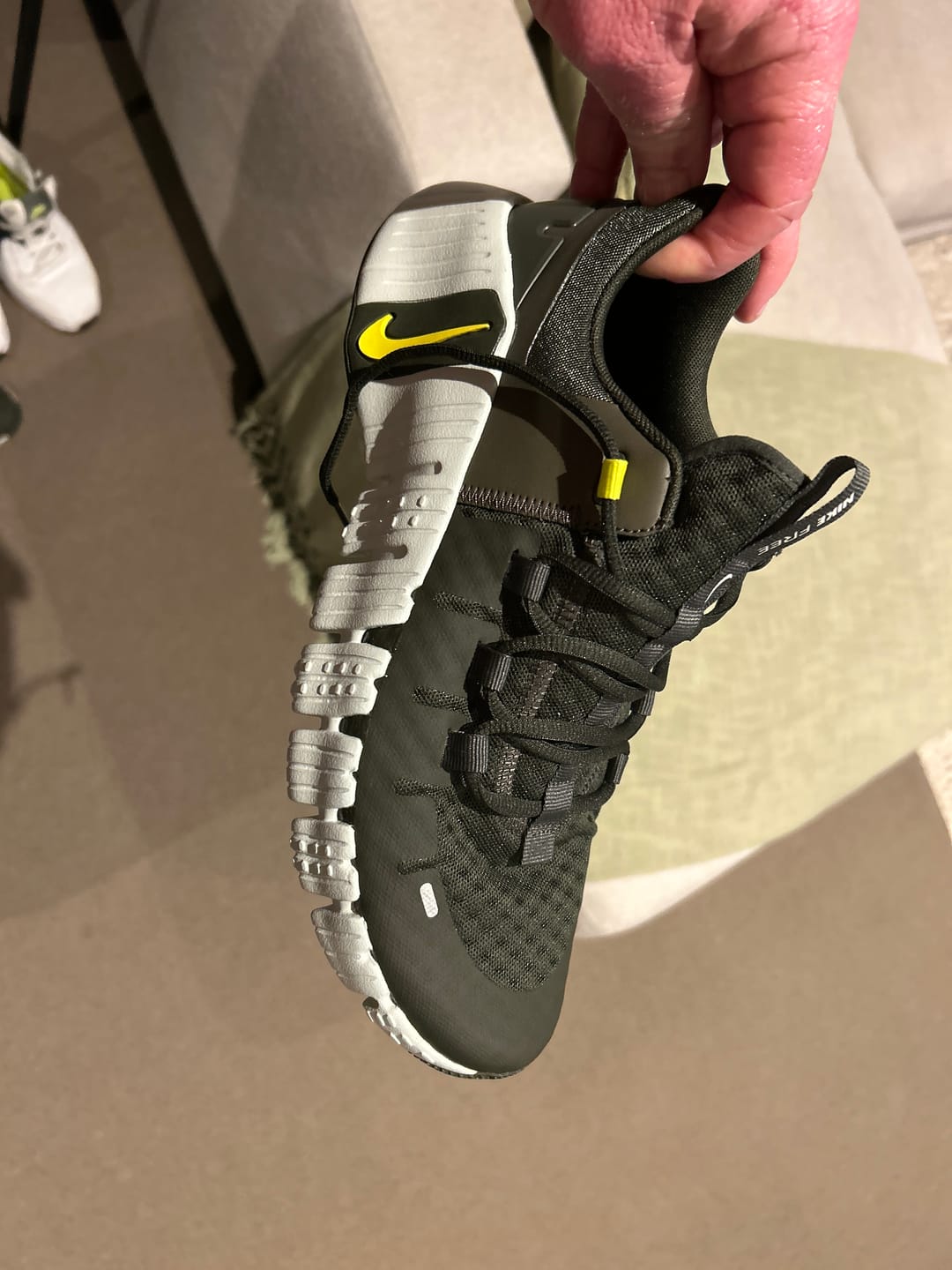 Customer photo review of Nike Free Metcon 5 'Olive/Volt' Men's