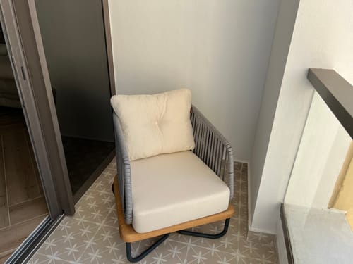 Customer photo review of Forsa Solid Teak Wood And Aluminum Outdoor Armchair 1836462 ( Mythra 1 Seater Sofa )