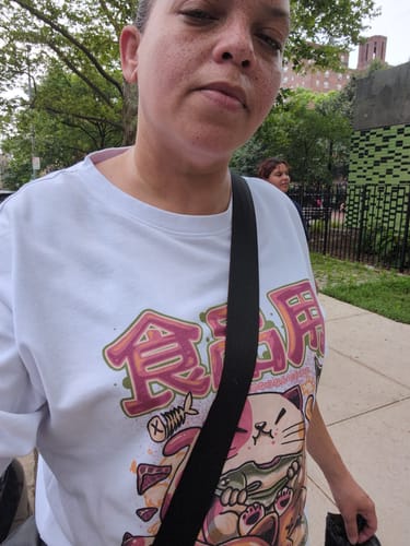 Customer photo review of Hungry Neko T-shirt