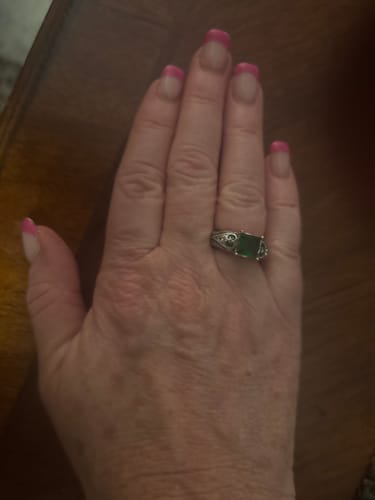 Customer photo review of Rosemary's Loyalty Ring - Emerald