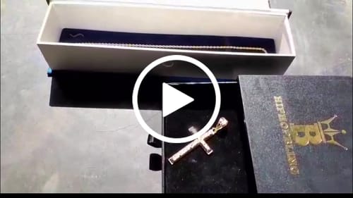 Customer video review of Nugget Cross Tall Domed DC 10K Yellow Gold Pendant