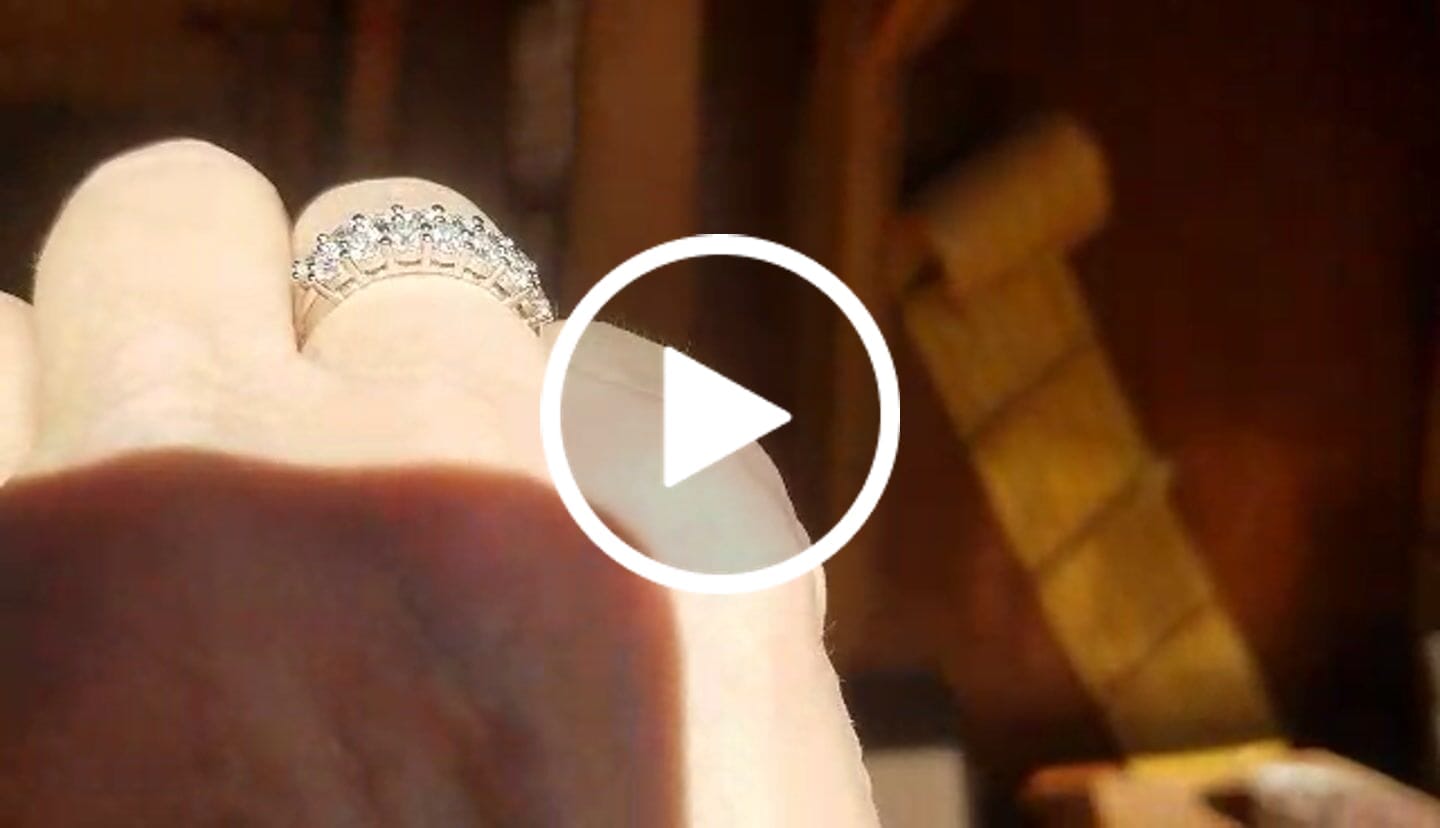 Customer video review of Round Moissanite Sterling Silver Wedding Band Stackable Ring