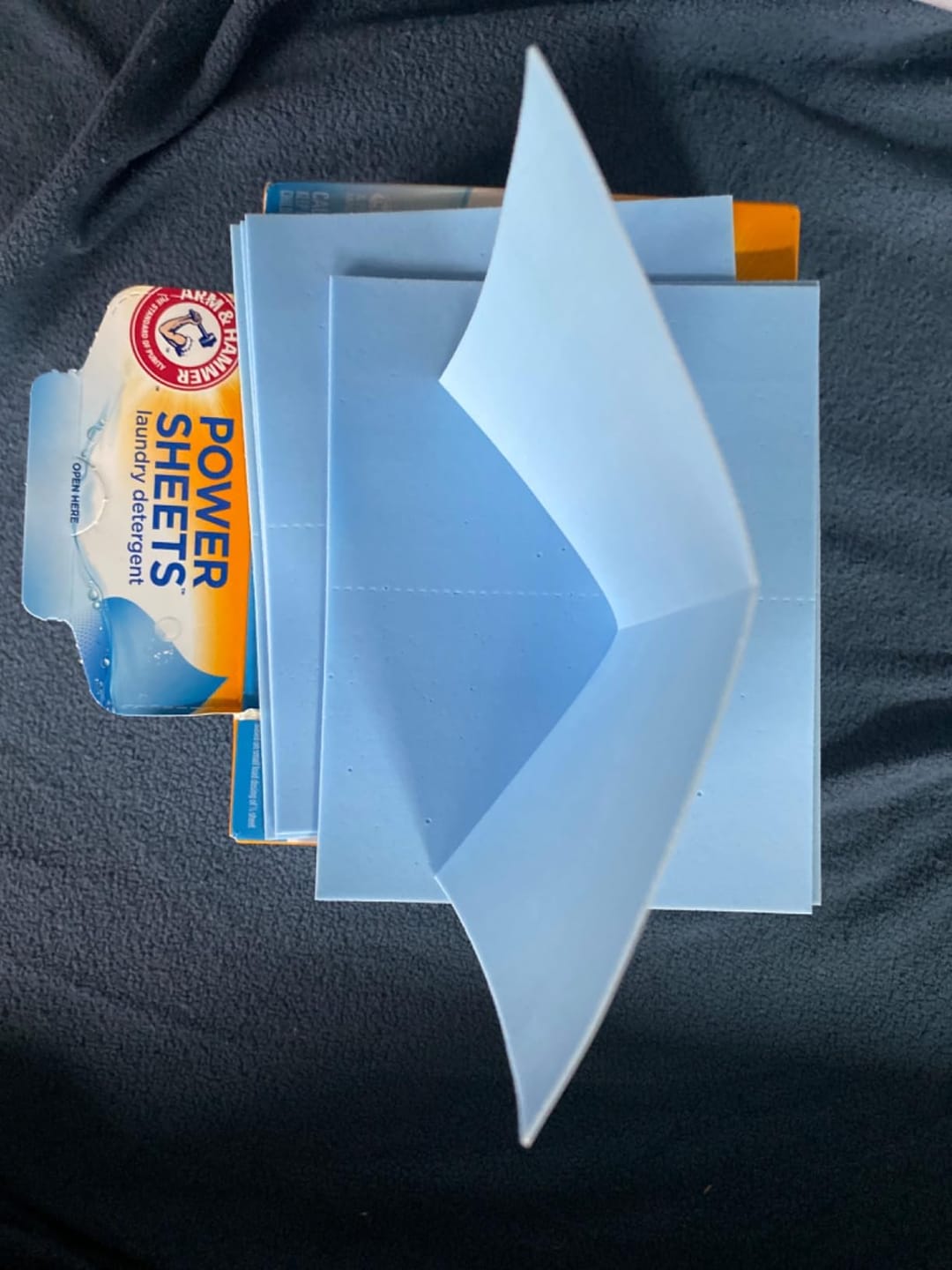 Customer photo review of Eco Laundry Detergent Sheets