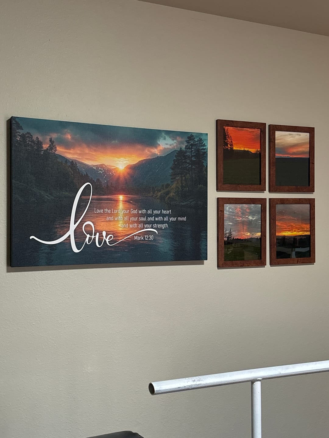 Customer photo review of Mark 12:30 Love The Lord Your God With All Your Heart Wall Art Canvas