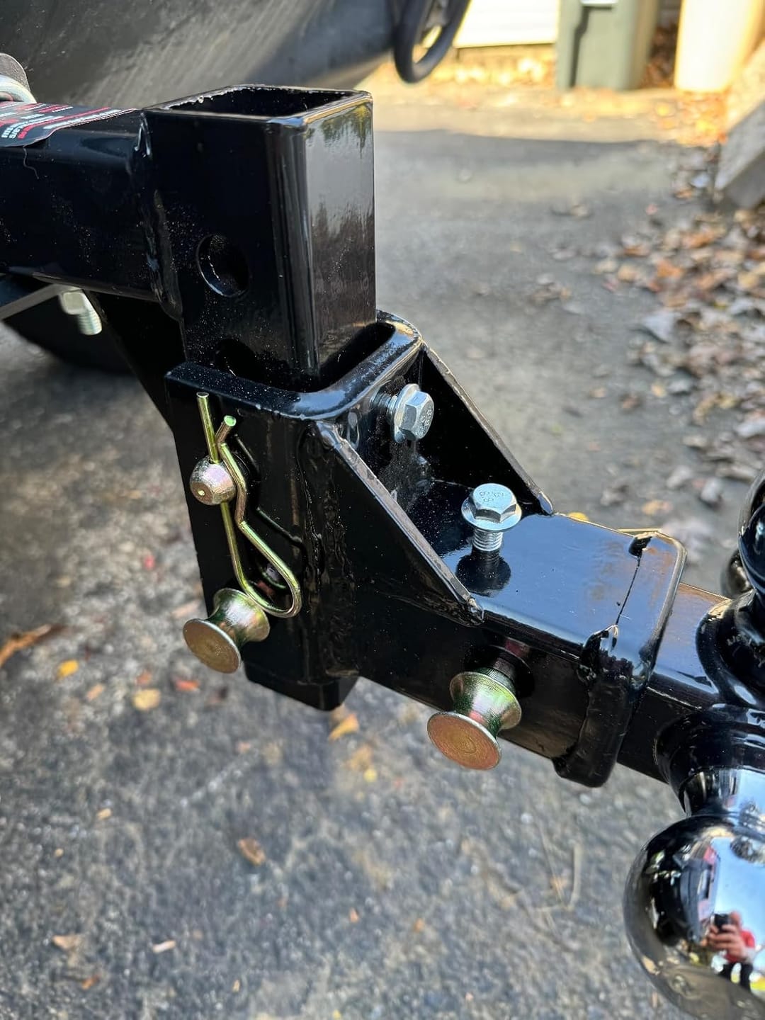 Customer photo review of TYT Adjustable Trailer Hitch Towing Ball Mount, Tri-Ball (1-7/8" X 2" X 2-5/16"), Fits 2" Receiver, 10,000 LBS GTW