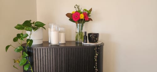 Customer photo review of Sand Wax Candles in Glass Cylinders - Set of 3