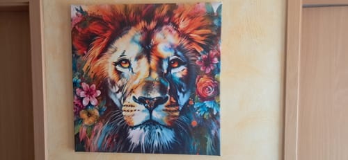 Customer photo review of Leinwandbild | Floraler Löwe | Quadrat