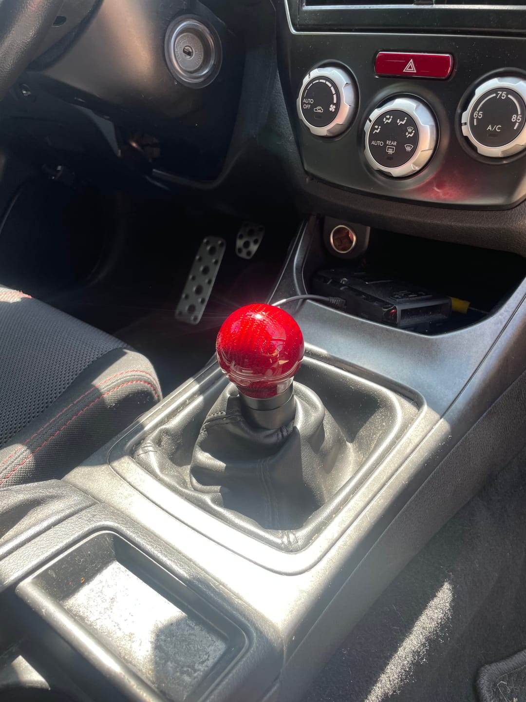 Customer photo review of Weighted Red Carbon Fiber Shift Knobs