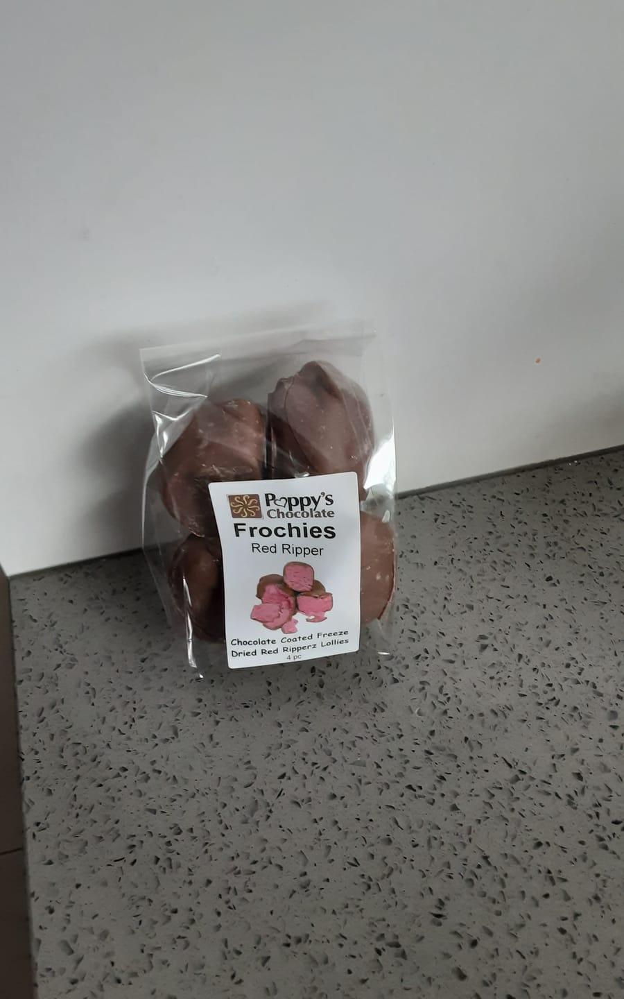Customer photo review of Frochies Red Ripper chocolate coated freeze dried lollies