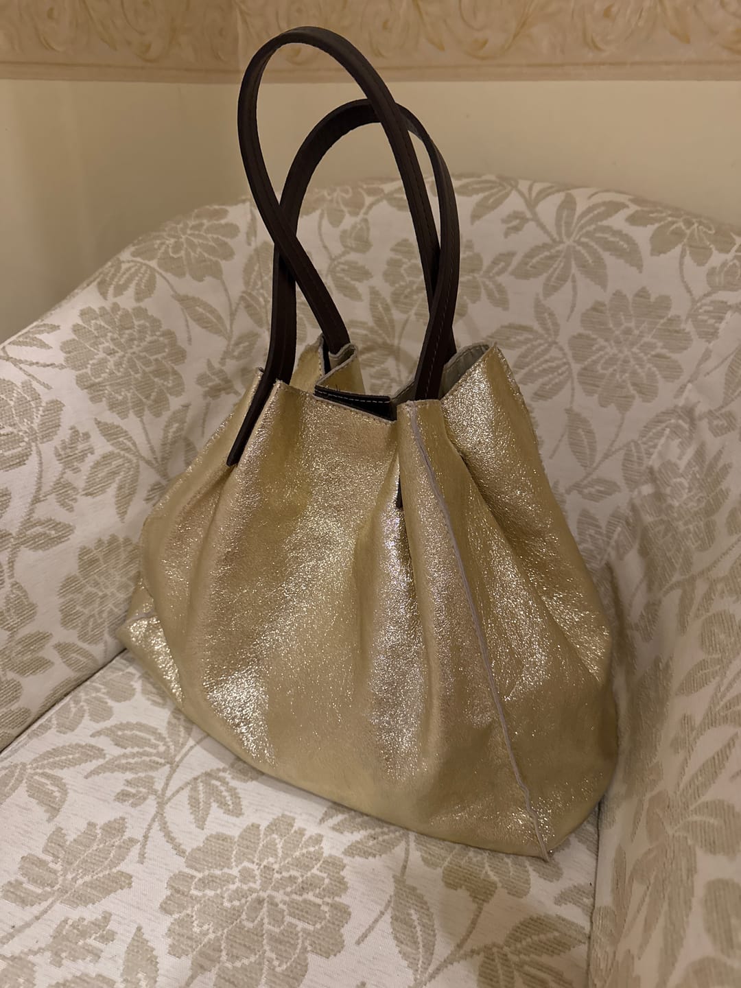 Customer photo review of Gisella - Borsa Shopper in Pelle Metallizzata