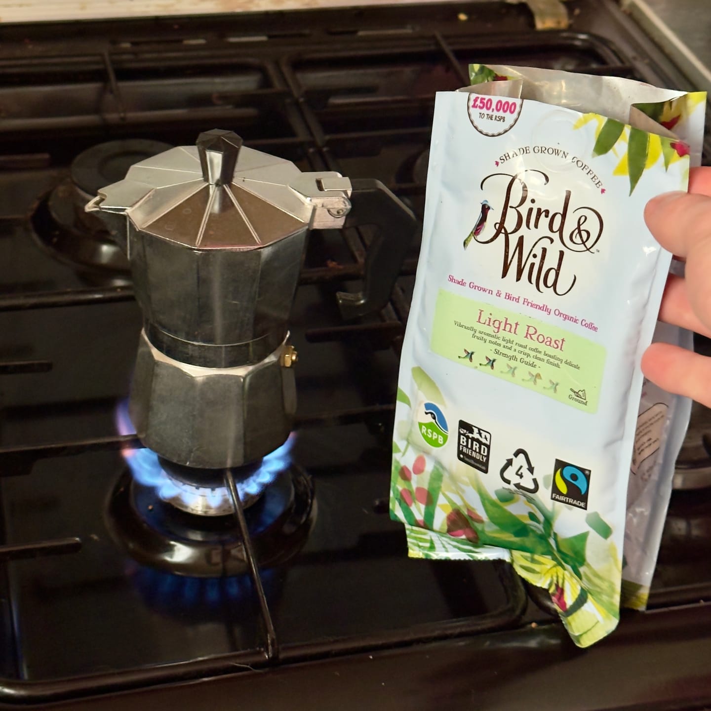 Customer photo review of Light Roast Fairtrade Organic Beans & Ground - 200g, 1kg