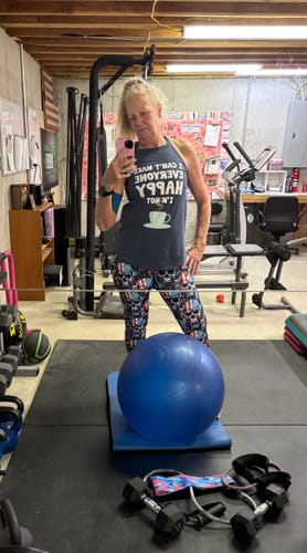 Customer photo review of I'm Not Coffee Rocker Tank Top