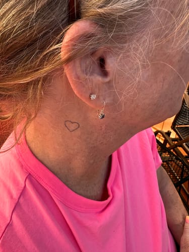 Customer photo review of NEW Heart Sketch Tattoo - Semi Permanent