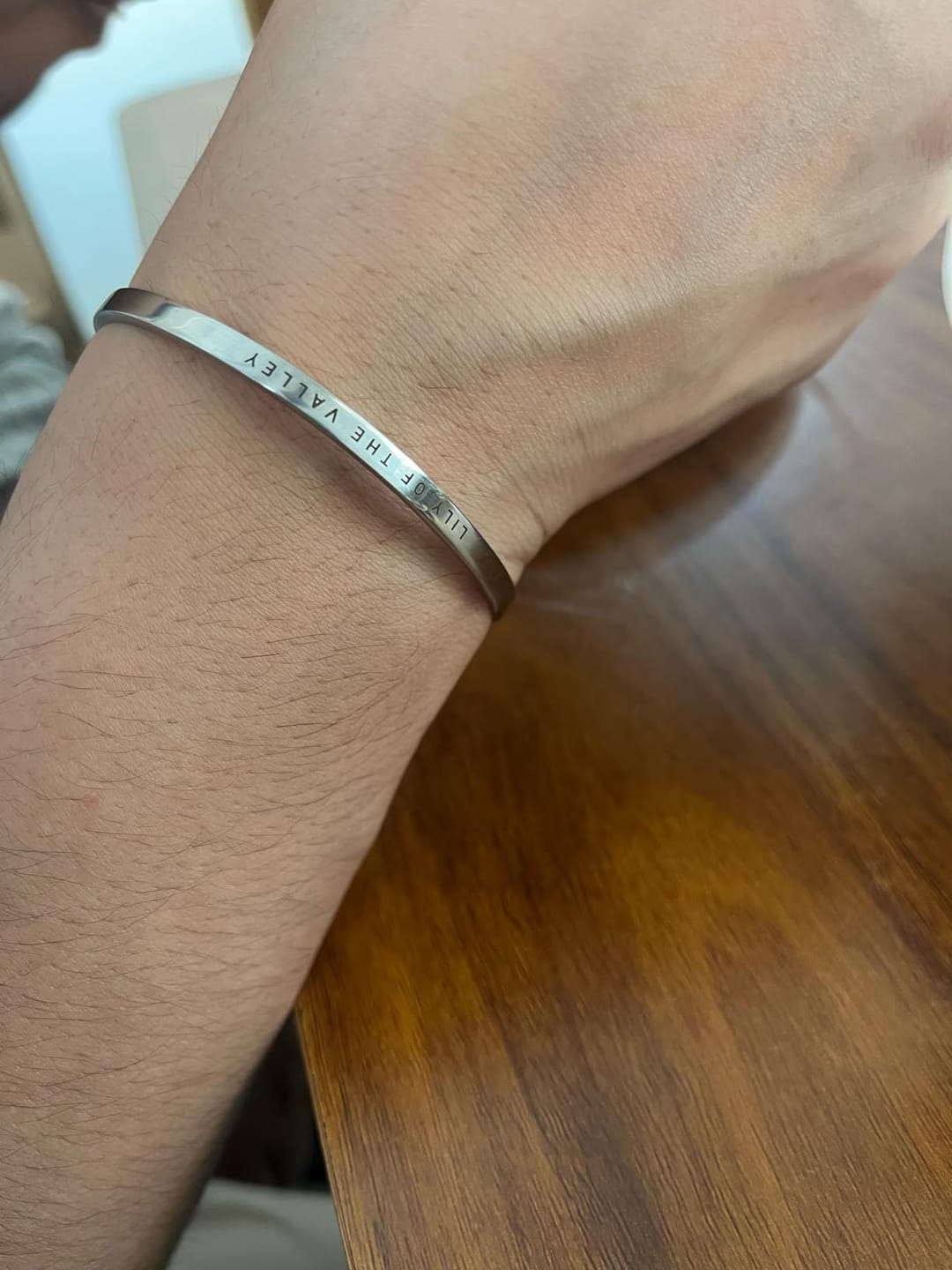 Customer photo review of Personalised Silver Bracelet