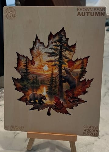Customer photo review of Brown bear autumn Wooden Jigsaw Puzzle