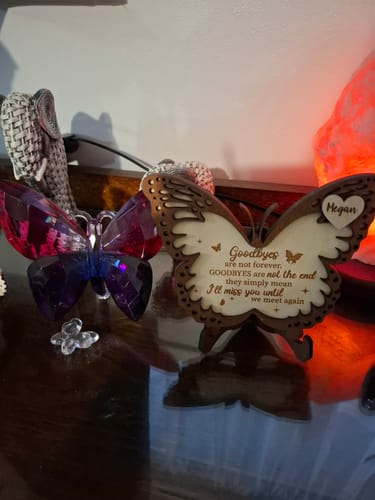 Customer photo review of Personalised Butterfly Memorial Plaque