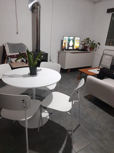 Customer photo review of Silla Apilable Nórdica Metal Diseño Interior Exterior Homilu Liso Blanco Blanco