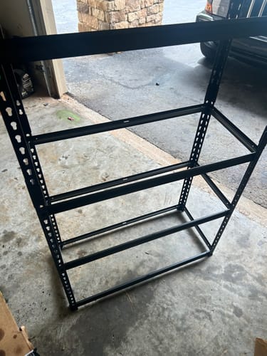 Customer photo review of REIBII 35.5“W Garage Storage Rack, 5-Shelf Adjustable Storage Shelves, 2020lbs Metal Shelving for Pantry Kichen Closet