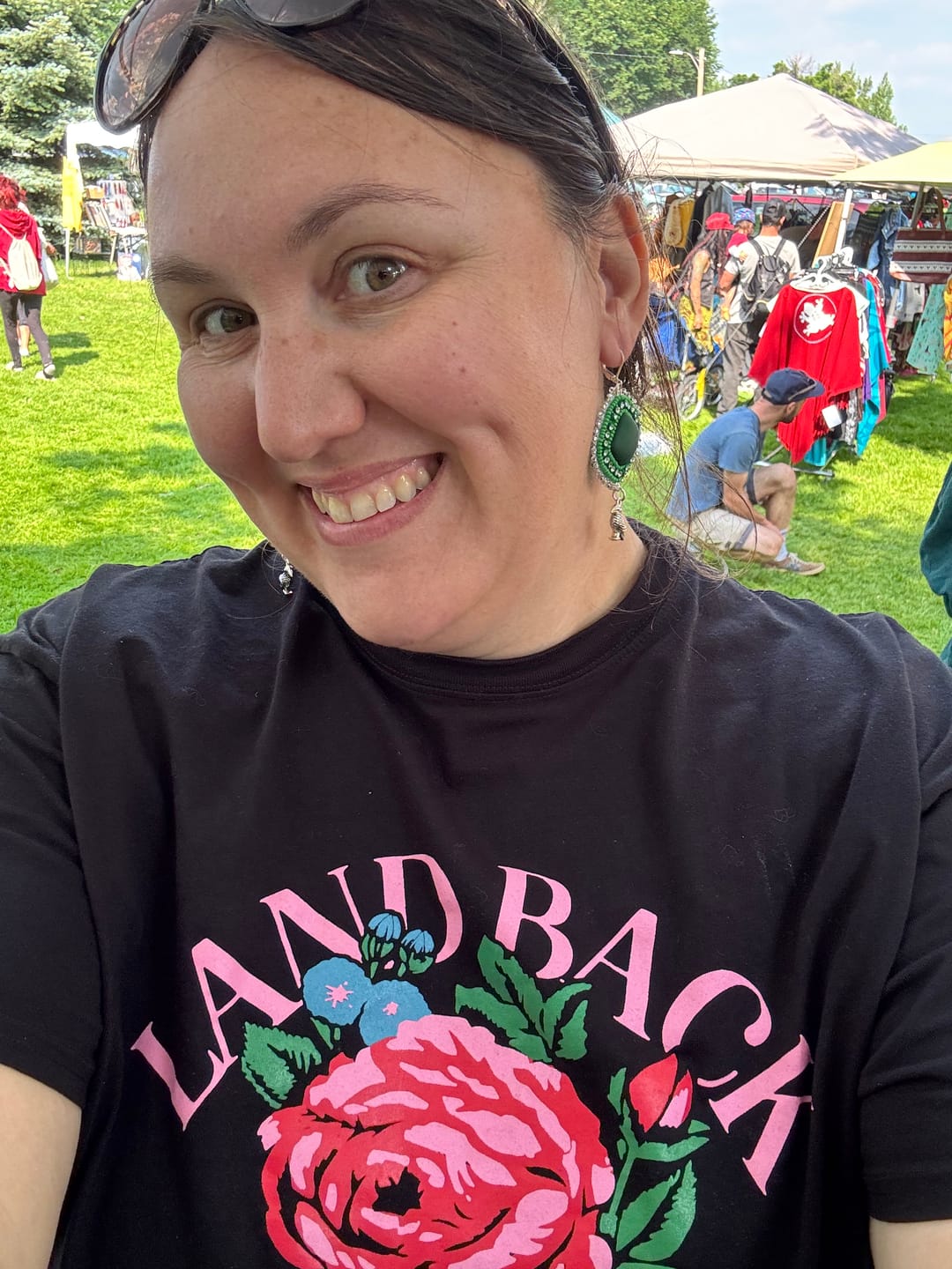 Customer photo review of Rose Land Back Tee