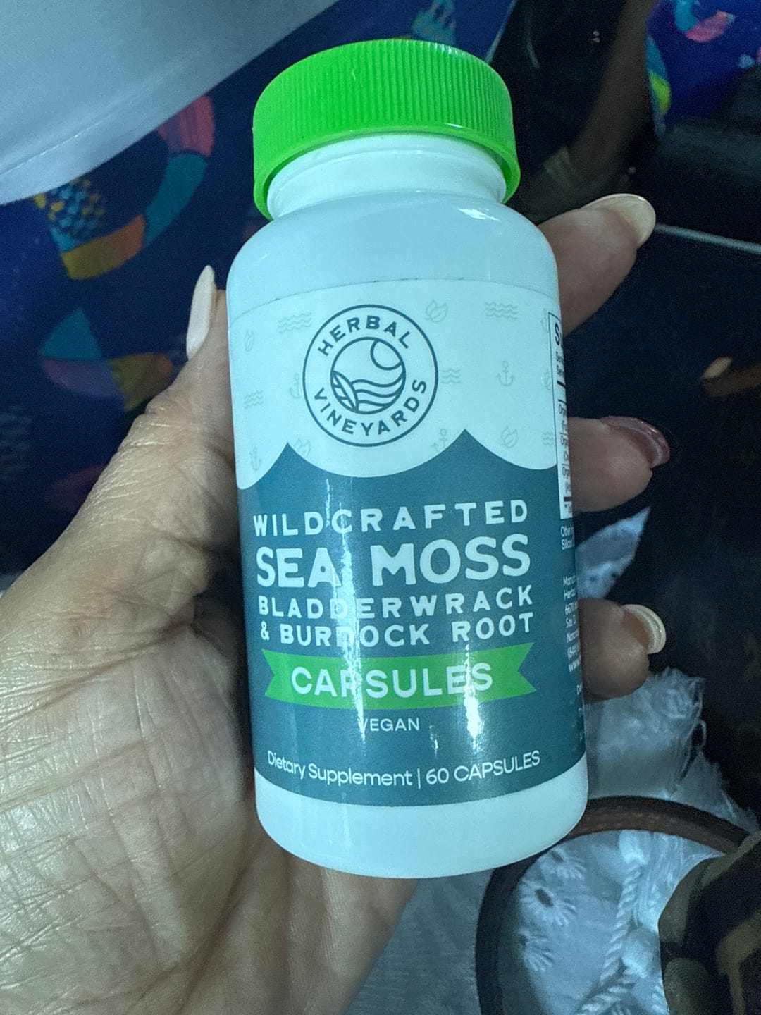 Customer photo review of ORGANIC SEA MOSS, BLADDERWRACK & BURDOCK ROOT VEGETABLE CAPSULES (1500 MG) - 60 Capsules