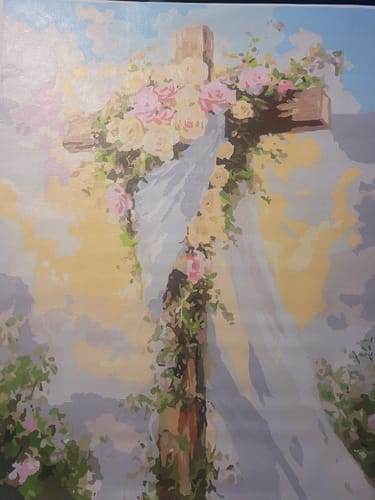 Customer photo review of Floral Cross