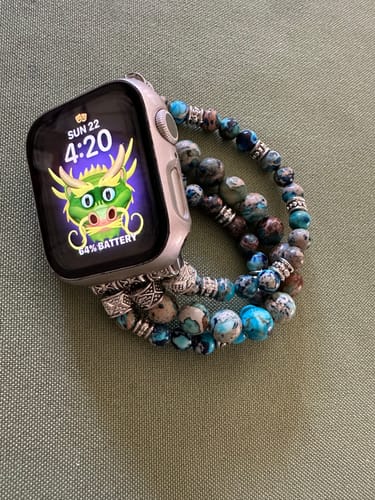 Customer photo review of Imperial Jasper Stretch Apple Watch Strap