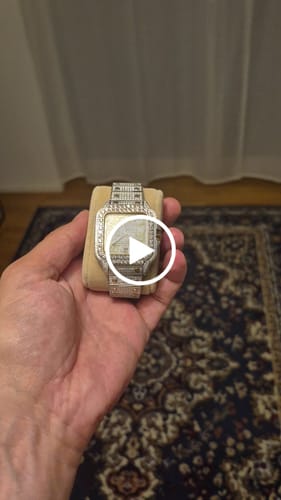 Customer video review of Iced Out Baller Square CZ Steel Bust Down Watch