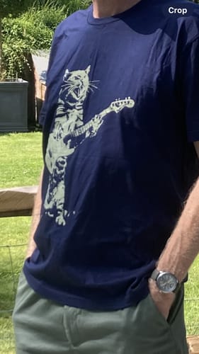 Customer photo review of Cat Guitar T-Shirt