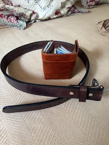 Customer photo review of Old World Harness Leather Belt - 1.5"