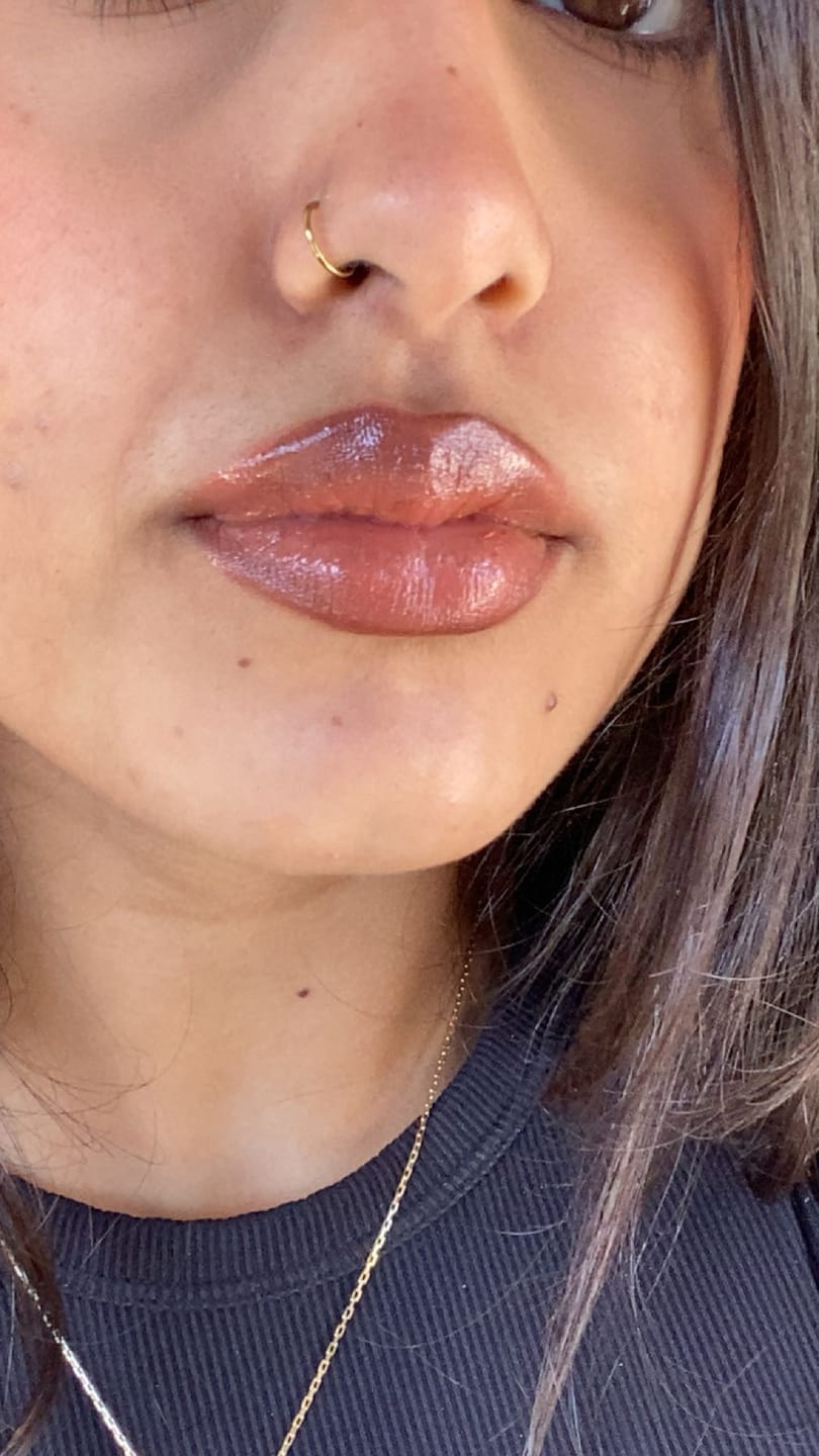 Customer photo review of Nude Glow Lip Gloss